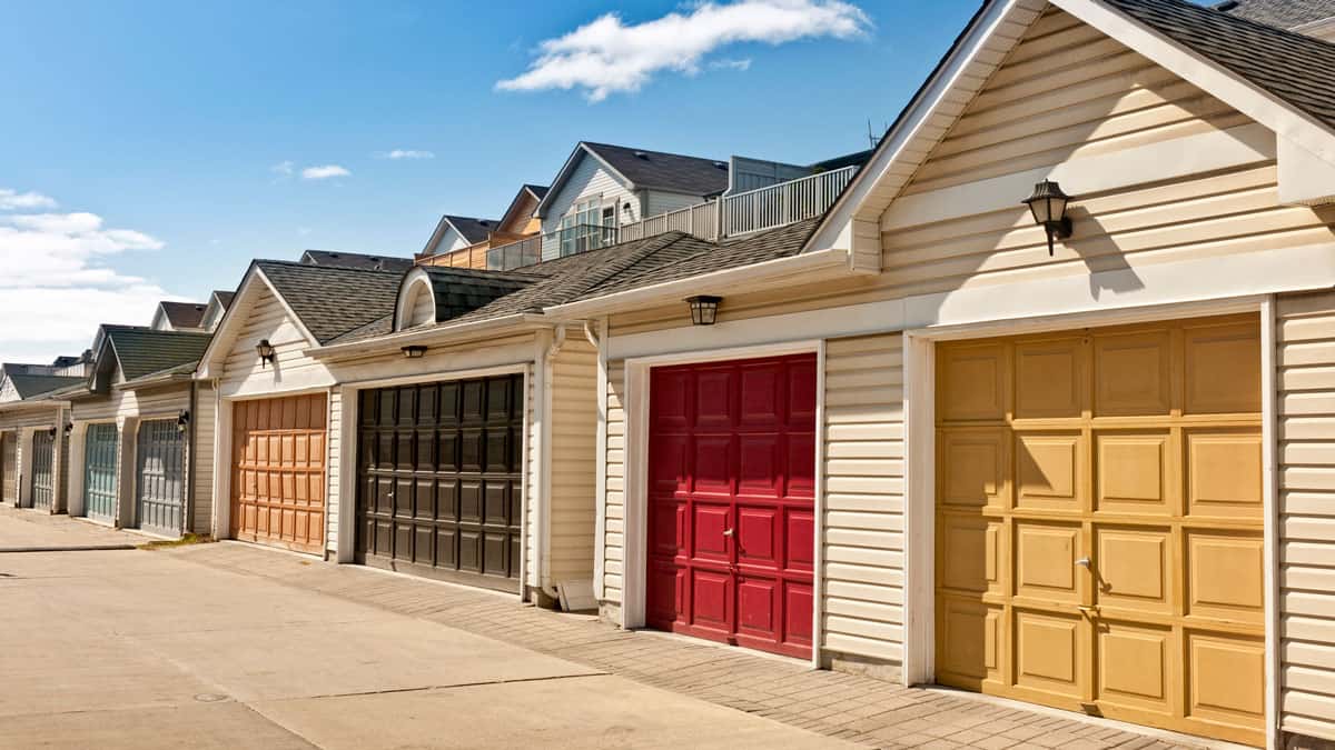 color-garage-doors-row-of-parking-garages