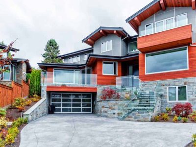 balcony-beautiful-bushes-residential-garage-door