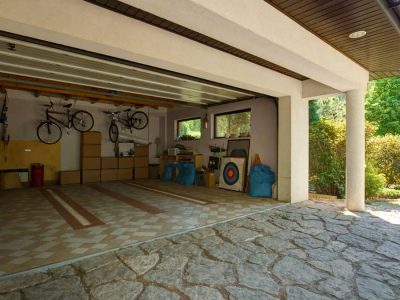 clean double car garage